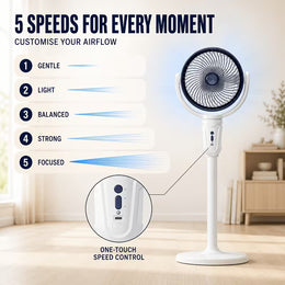 Premium Standing Fan | Quiet Bedroom Cooling Fan